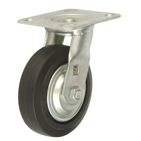 Global Industrial Heavy Duty Swivel Plate Caster 5 Mold-on Rubber Wheel 601112